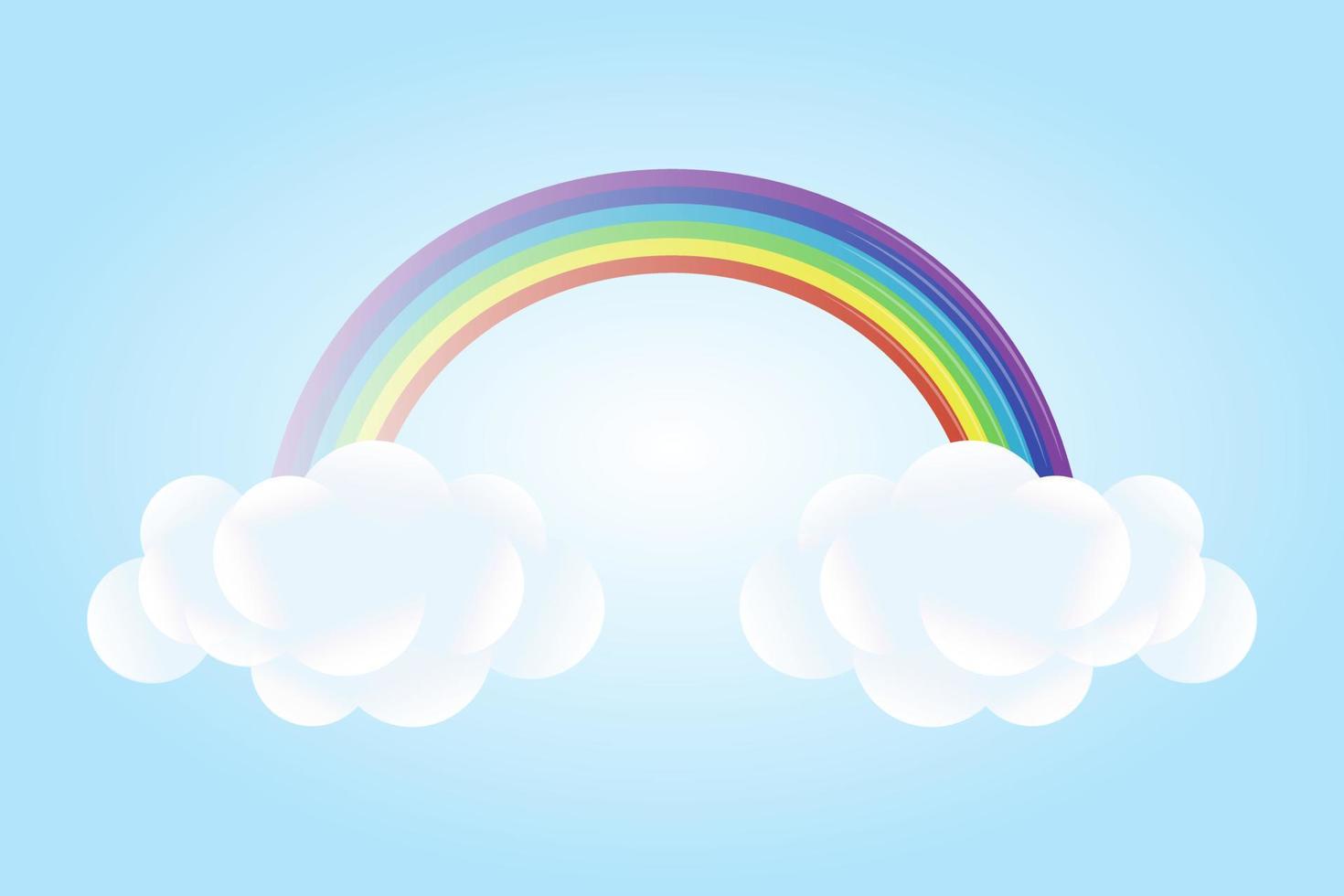3d bébé douche, arc en ciel avec des nuages et étoiles sur une pâle bleu arrière-plan, puéril conception dans pastel couleurs. arrière-plan, illustration, vecteur. vecteur