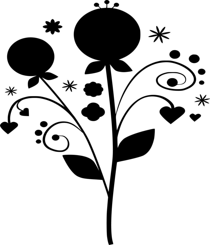vecteur silhouette de fleurs sur blanc Contexte