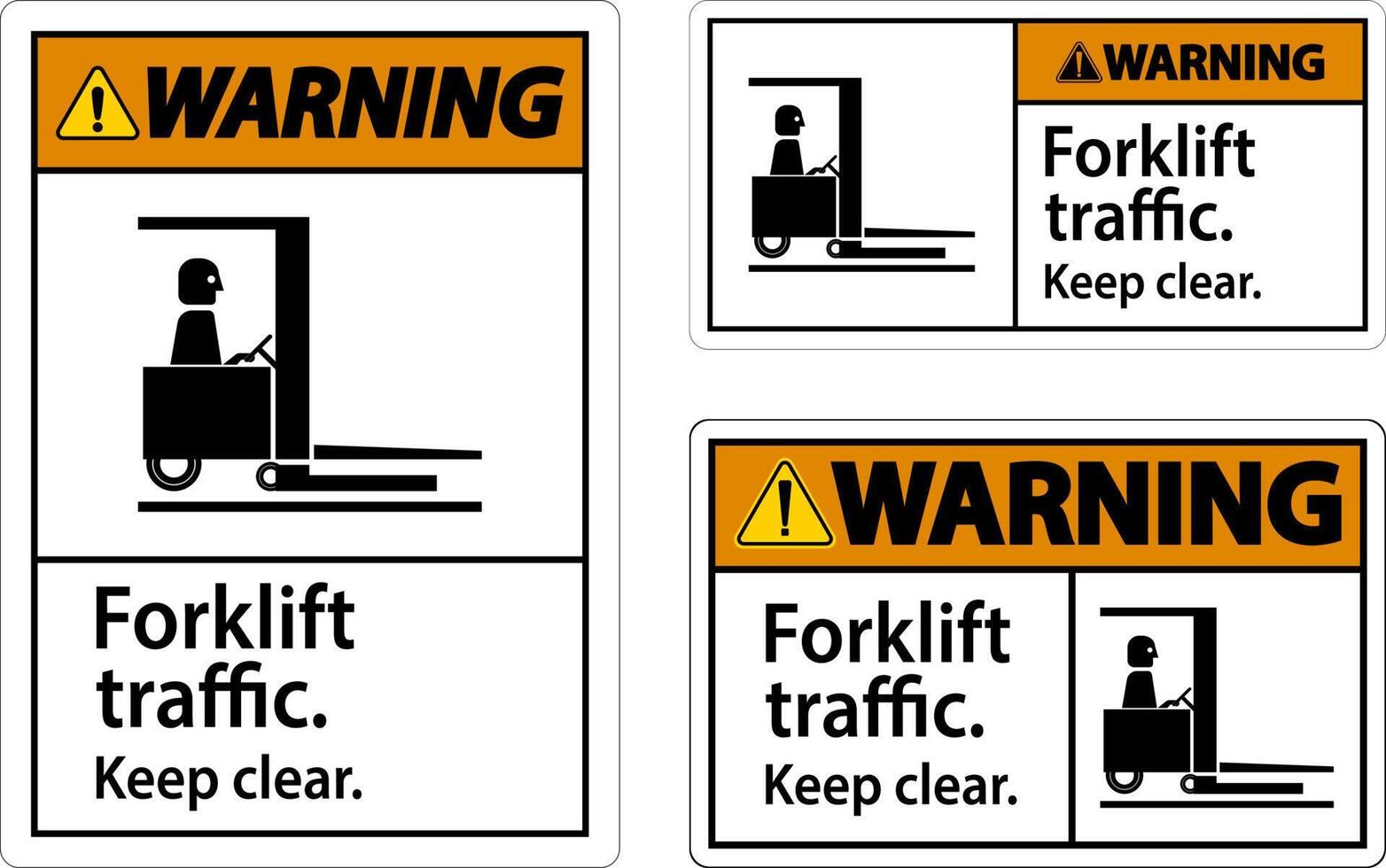 avertissement chariot élévateur circulation garder clair signe vecteur