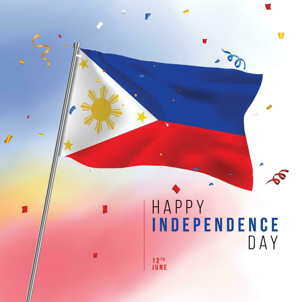 vecteur illustration de philippines indépendance journée fête avec philippines drapeau