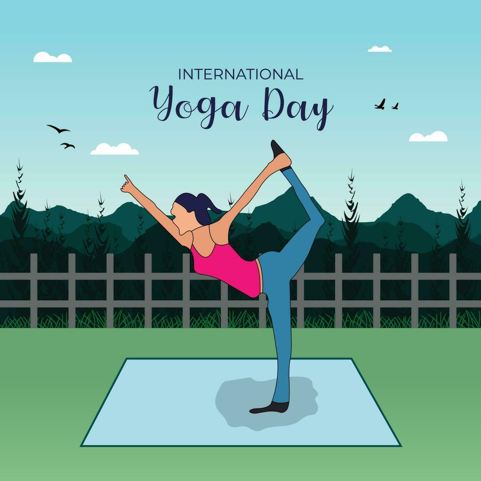 vecteur illustration de international yoga journée ou femmes Faire méditation plat illustration