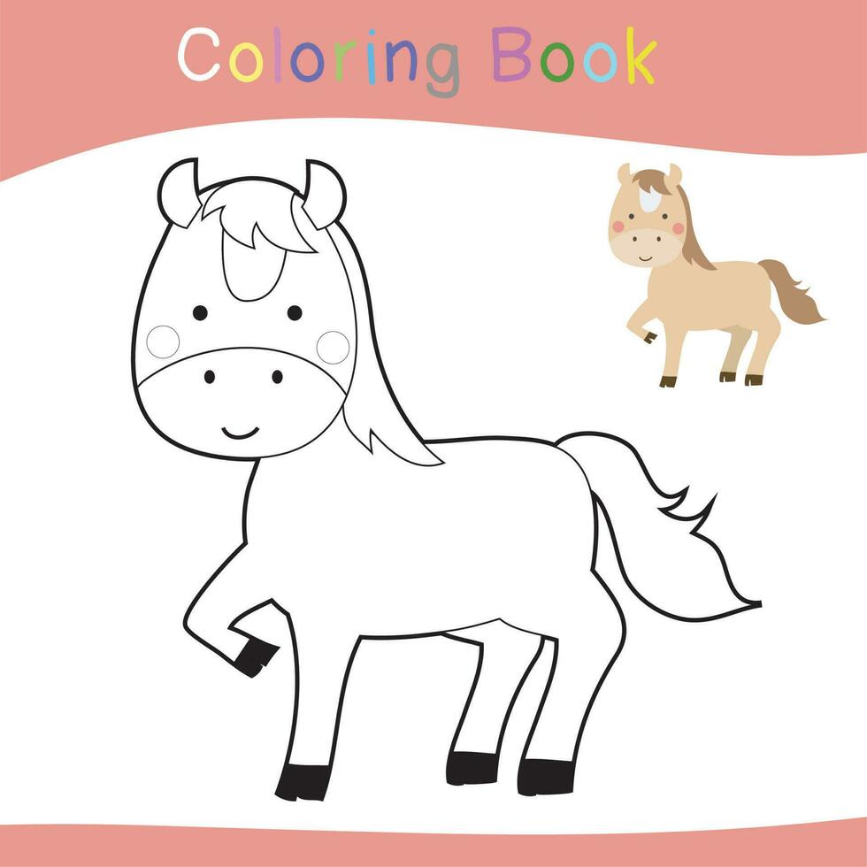 coloration page feuille de travail. éducatif imprimable feuille de travail. coloration animal pour les enfants. vecteur contour pour coloration page.