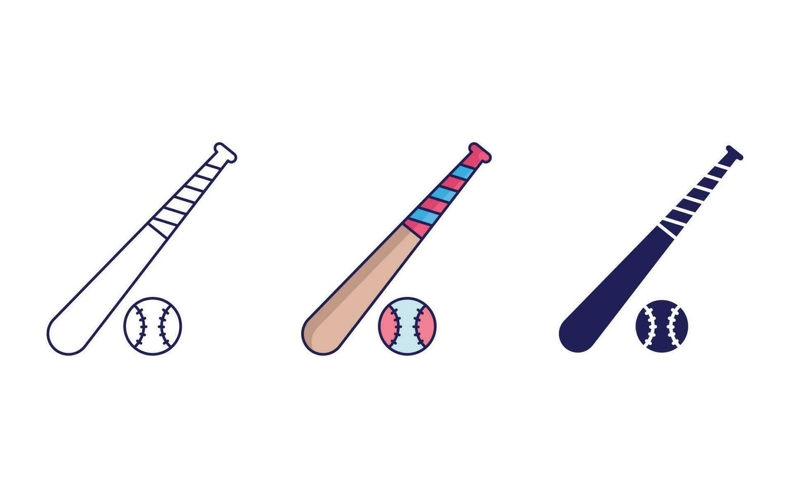 icône de vecteur de batte de baseball