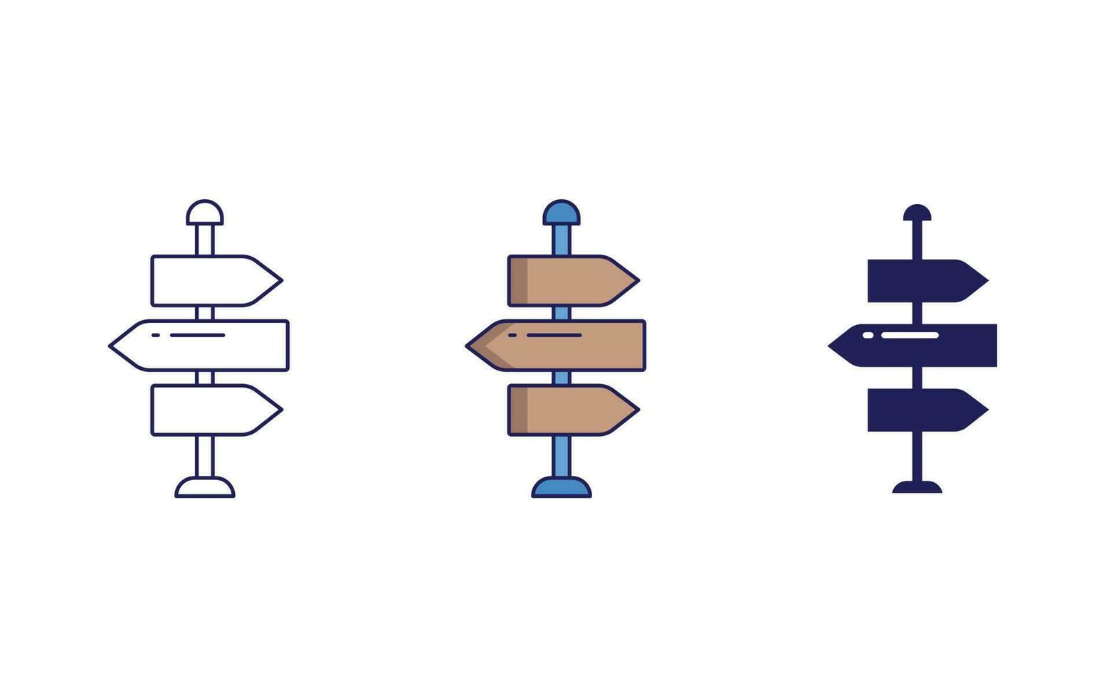 icône de vecteur de signe directionnel