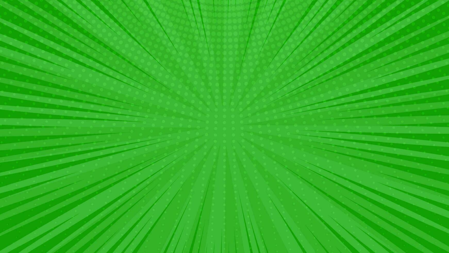 vert bande dessinée livre page Contexte dans pop art style avec vide espace. modèle avec des rayons, points et demi-teinte effet texture. vecteur illustration