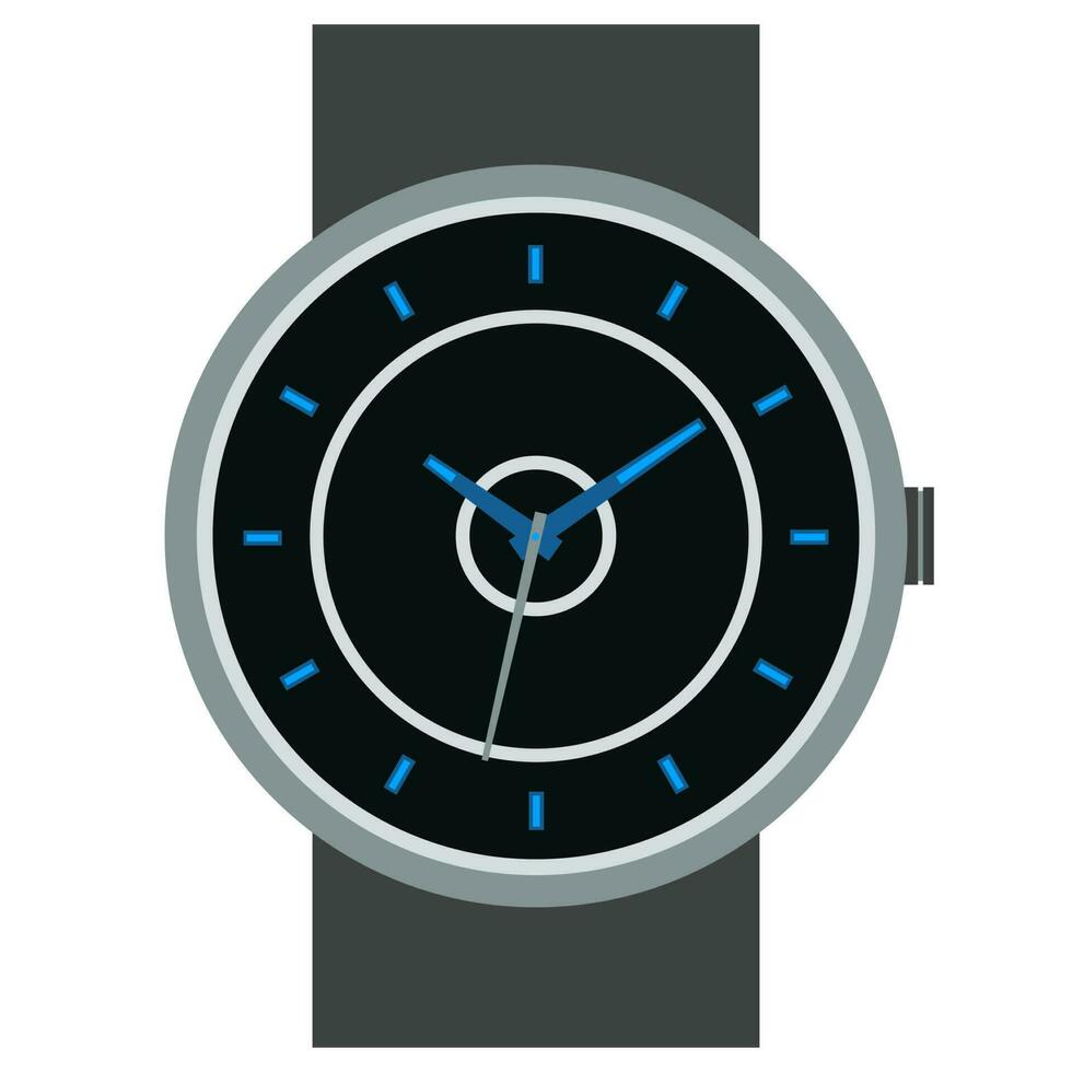 classique conception mécanique montre-bracelet isolé sur blanc Contexte. l'horloge visage avec heure, minute et seconde mains. vecteur illustration.