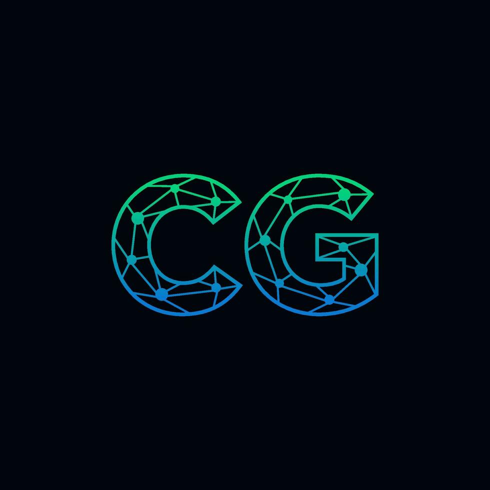 abstrait lettre cg logo conception avec ligne point lien pour La technologie et numérique affaires entreprise. vecteur