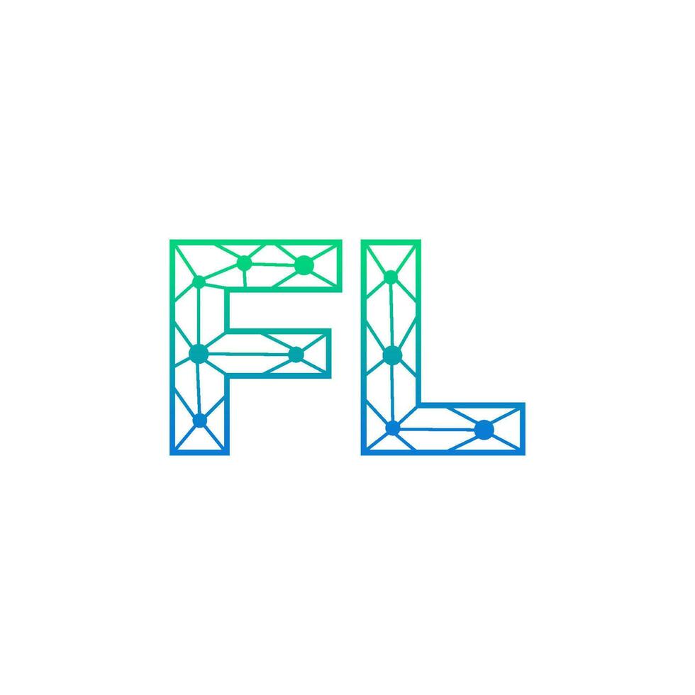 abstrait lettre fl logo conception avec ligne point lien pour La technologie et numérique affaires entreprise. vecteur
