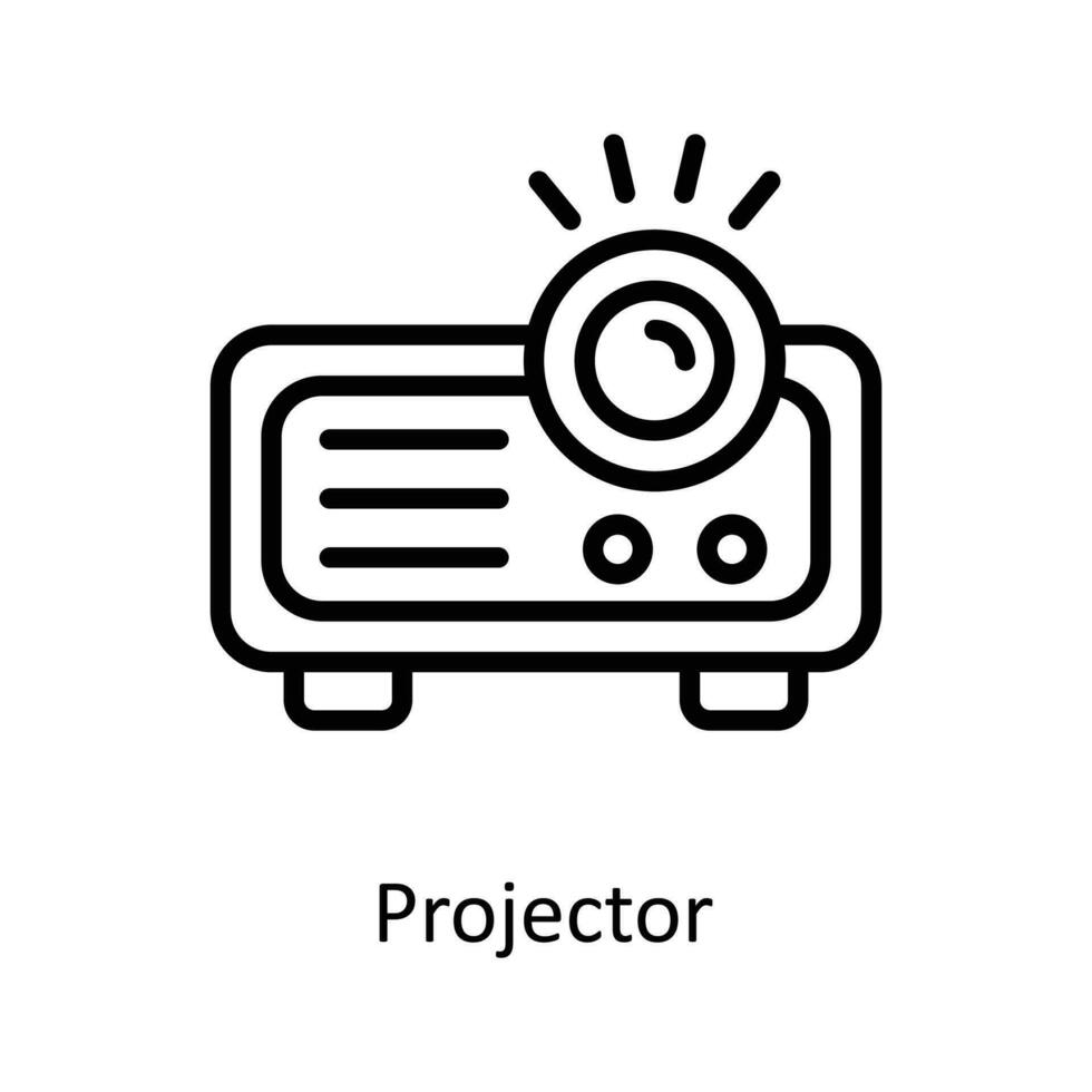 projecteur vecteur contour Icônes. Facile Stock illustration Stock