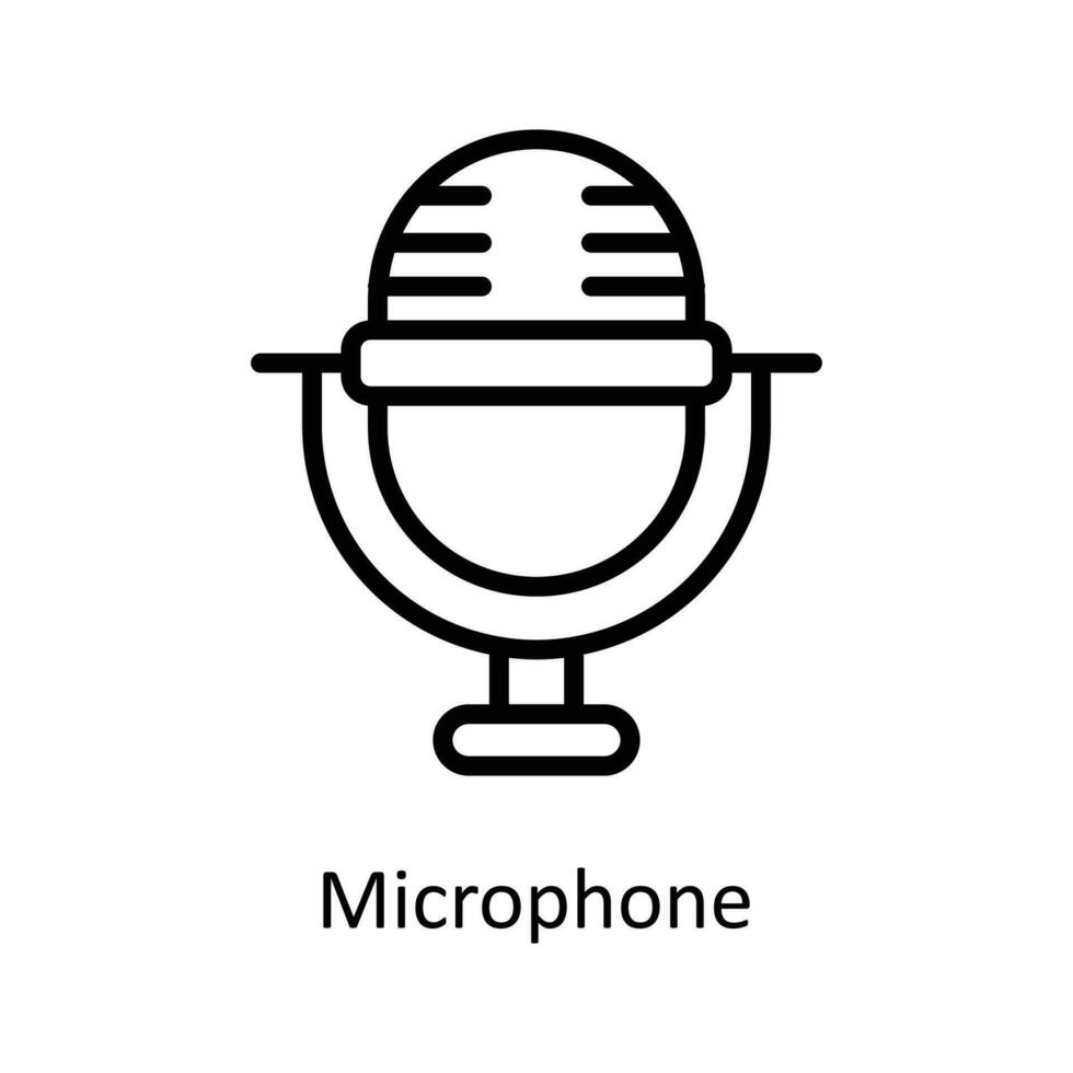 microphone vecteur contour Icônes. Facile Stock illustration Stock