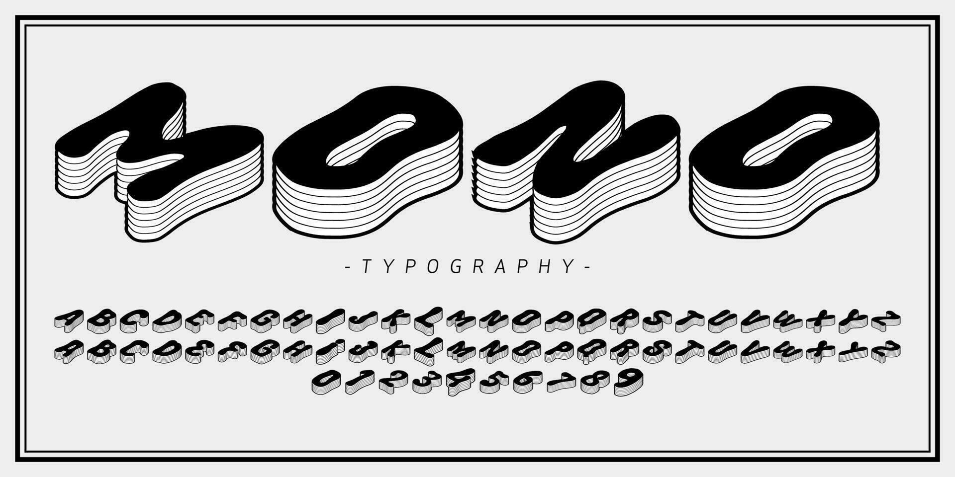 isométrique multi couche typographie conception vecteur