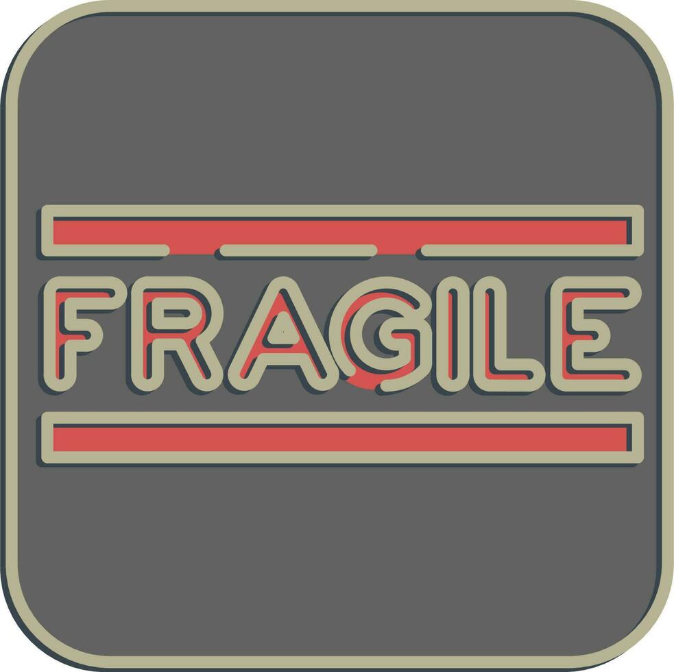 icône fragile signe. emballage symbole éléments. Icônes dans en relief style. bien pour impressions, affiches, logo, produit emballage, signe, expédition, etc. vecteur