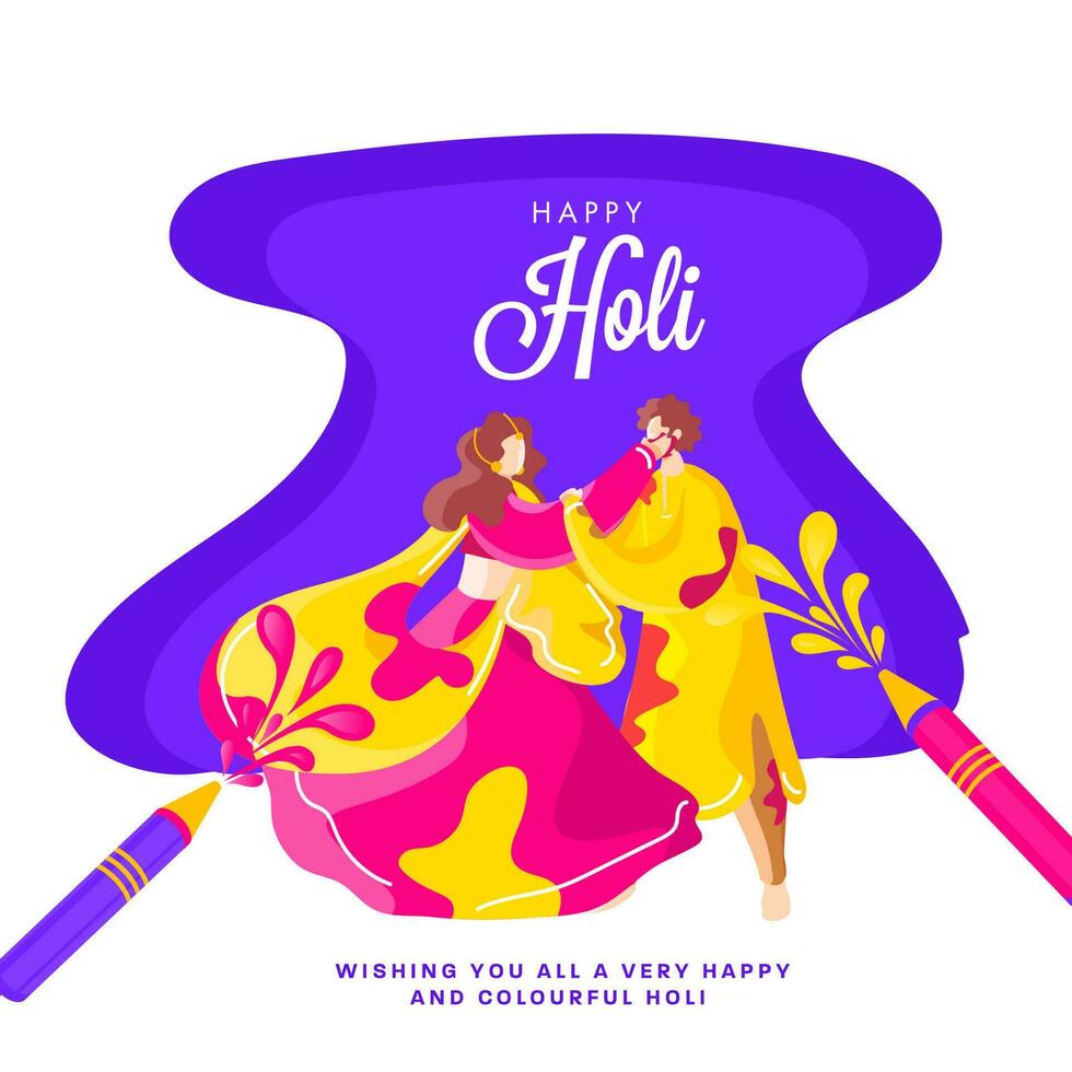 Indien Festival de couleurs, content Holi concept. vecteur