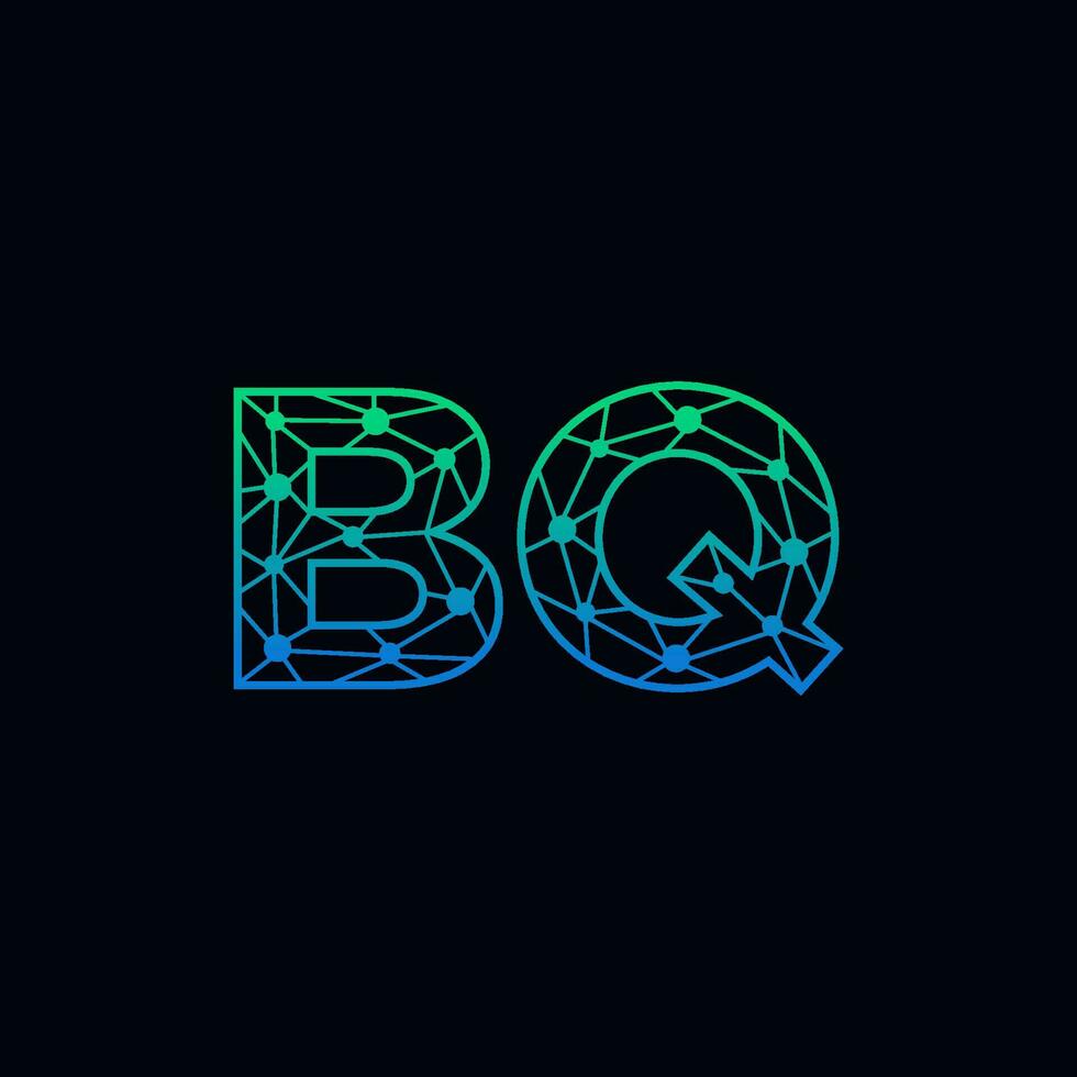 abstrait lettre bq logo conception avec ligne point lien pour La technologie et numérique affaires entreprise. vecteur