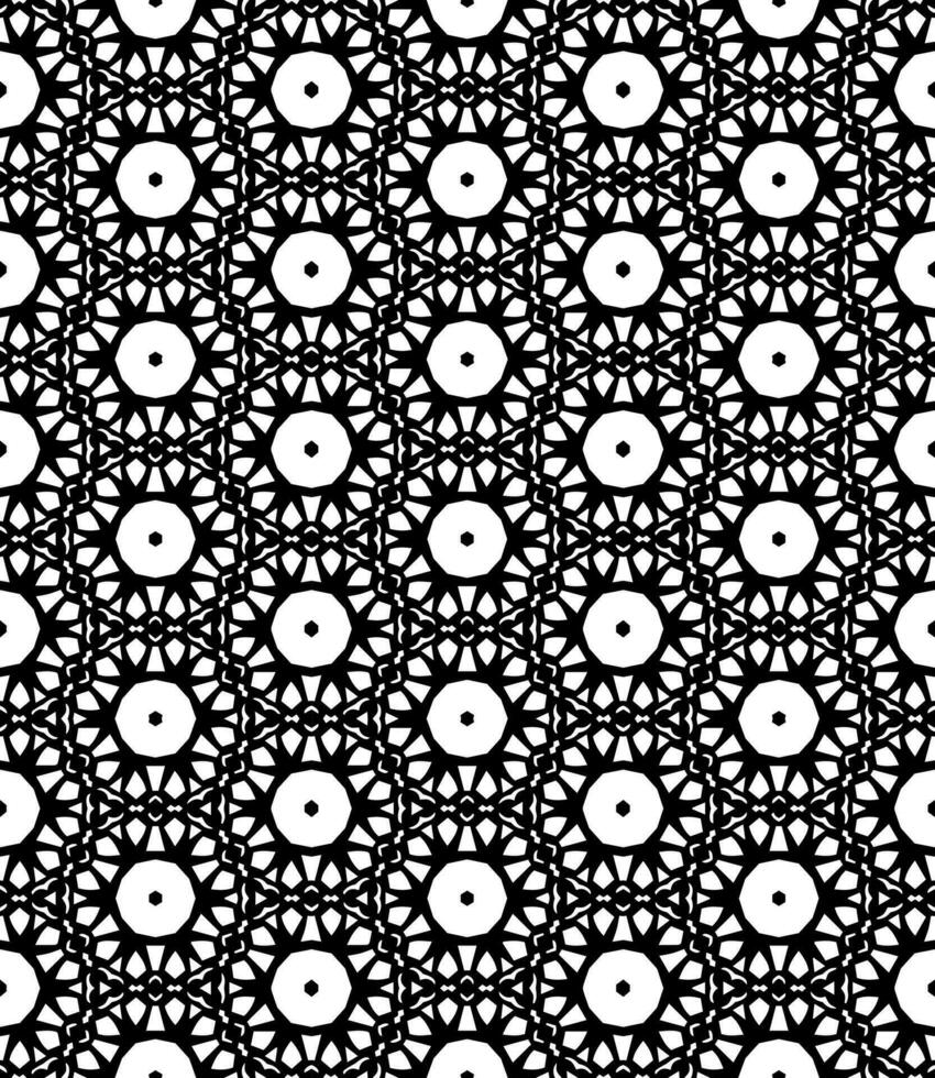 motif abstrait sans couture noir et blanc. arrière-plan et toile de fond. conception ornementale en niveaux de gris. vecteur