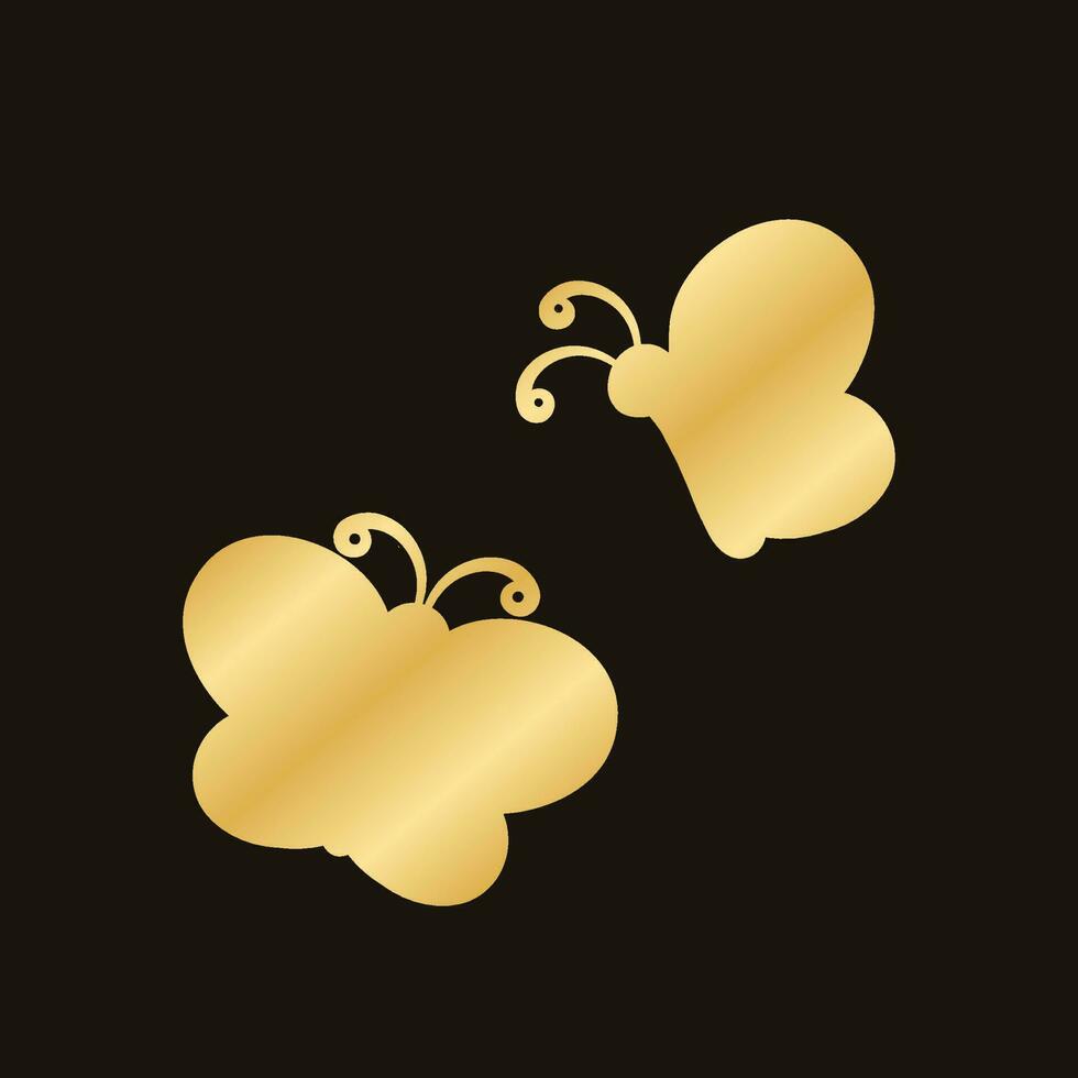 d'or papillons vecteur illustration. magnifique or papillon silhouettes avec différent formes ailes. pour invitation, mode, décoratif abstrait conception éléments.