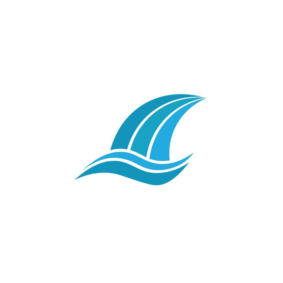 ailette logo requin emblème vague vecteur