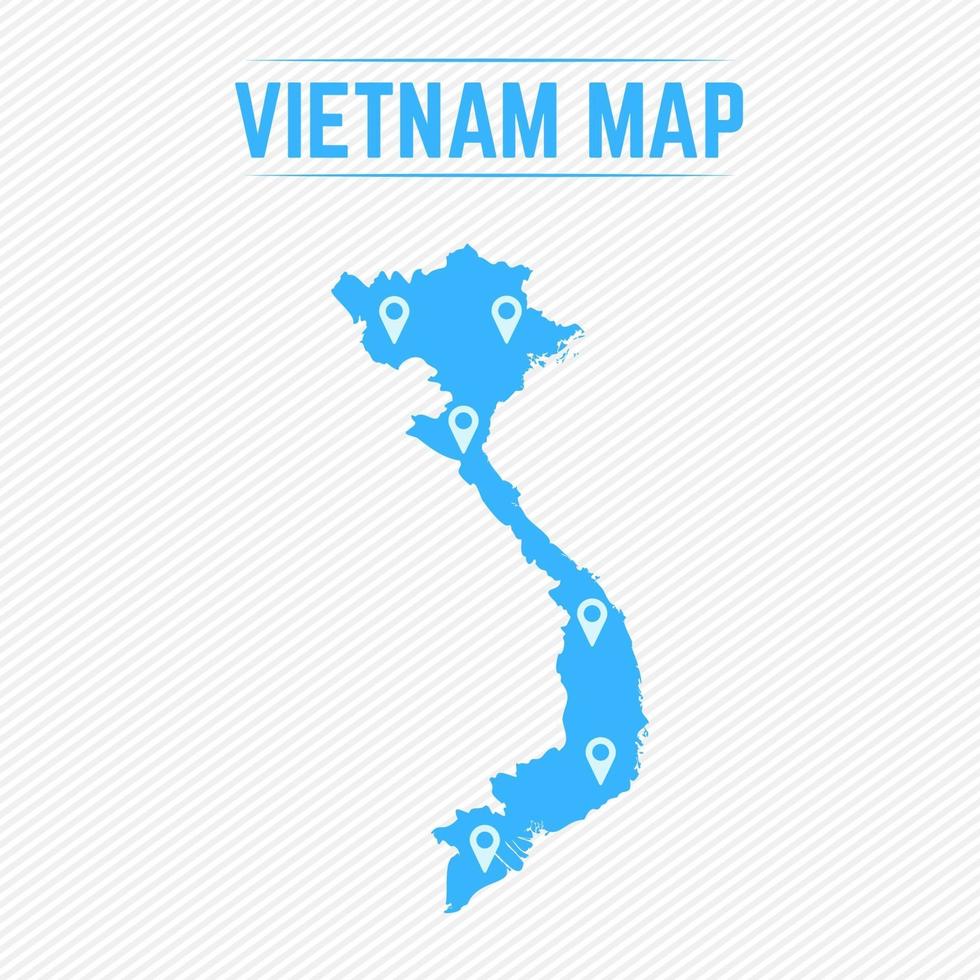 carte simple du vietnam avec des icônes de la carte vecteur