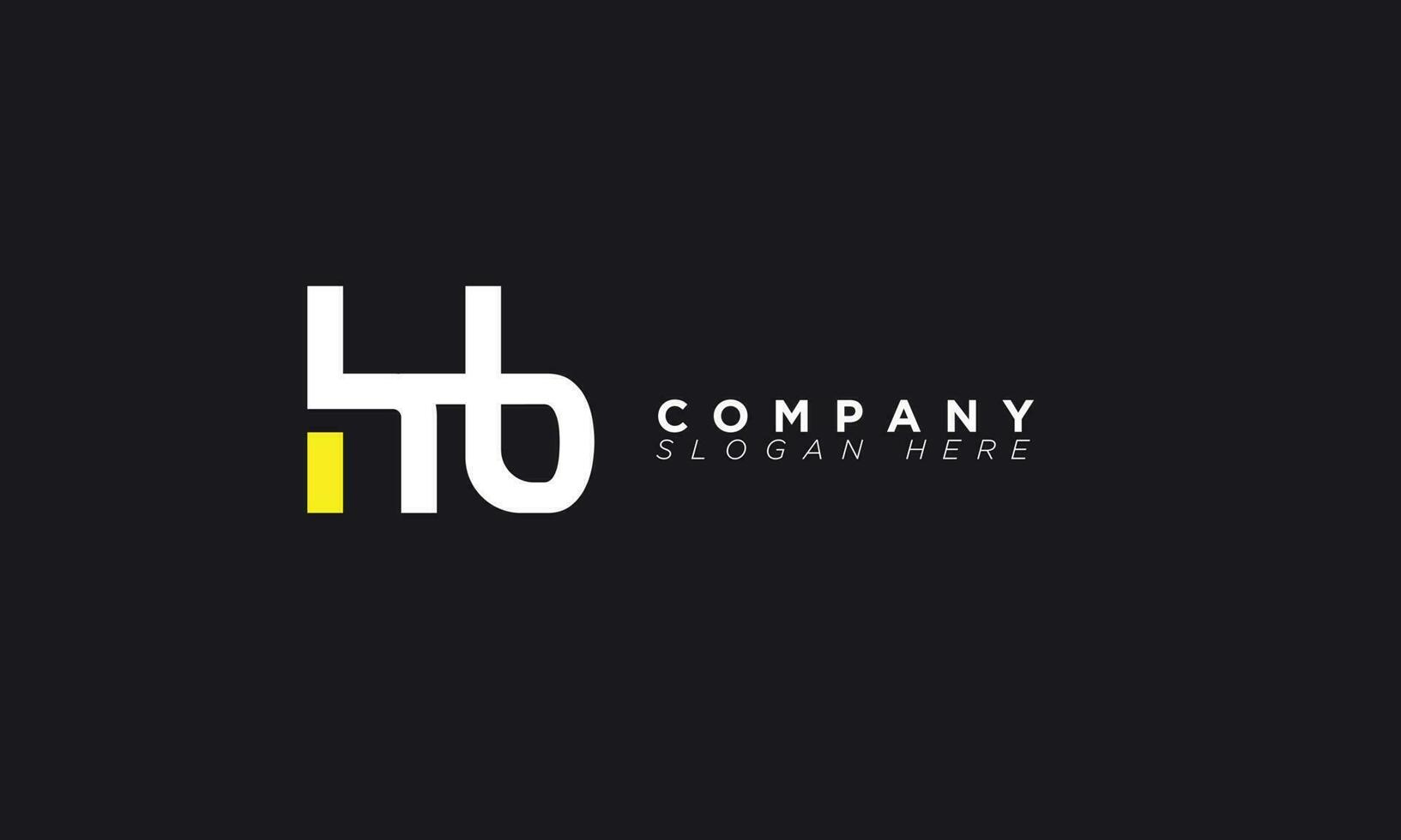 hb alphabet lettres initiales monogramme logo bh, h et b vecteur