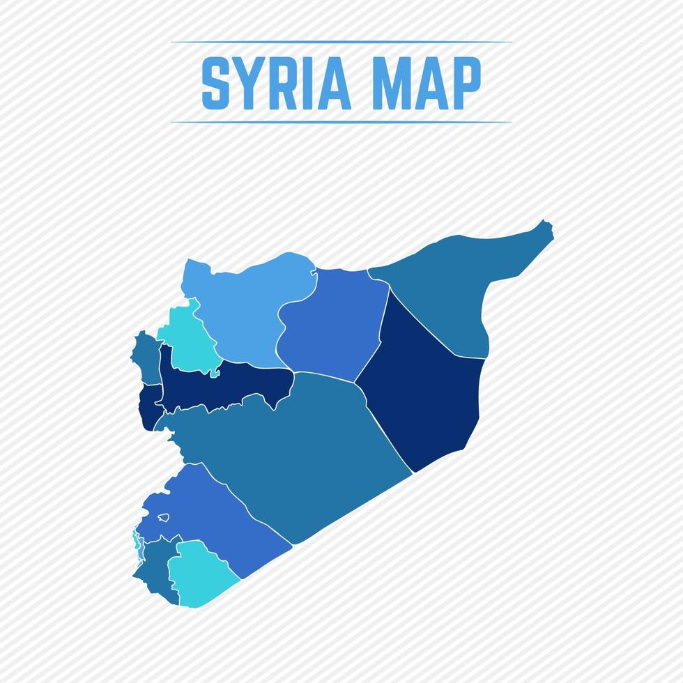 carte détaillée de la syrie avec les régions vecteur