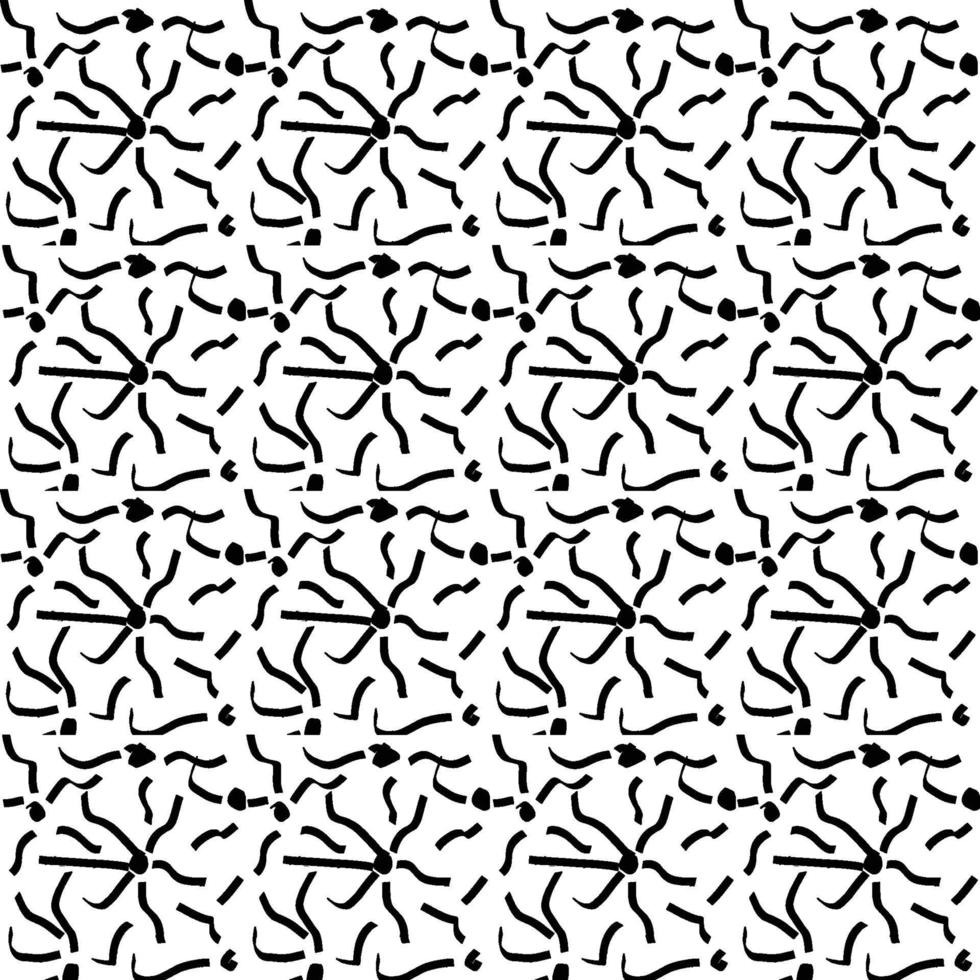 coups de pinceau vector modèle sans couture. gribouillis à main levée de peinture noire, fond d'encre abstraite. coups de pinceau, frottis, lignes, motif de gribouillis. conception de papier peint abstrait, illustration vectorielle de textile imprimé