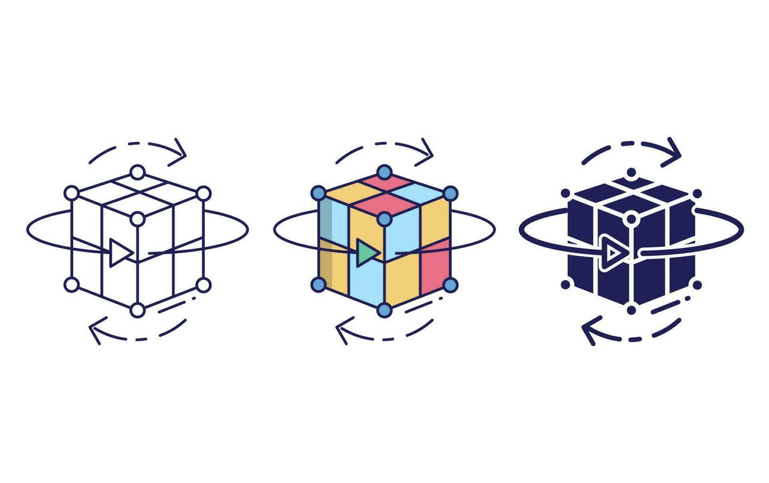 icône de vecteur de cube 3d