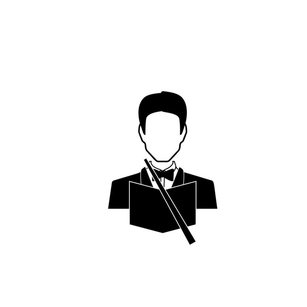 conducteur de le orchestre avatar vecteur icône illustration