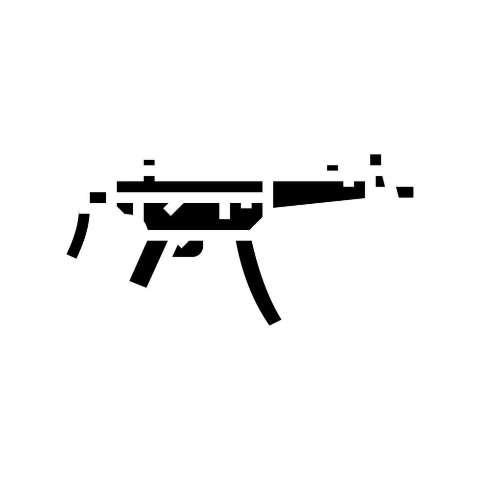 pistolet arme guerre glyphe icône vecteur illustration