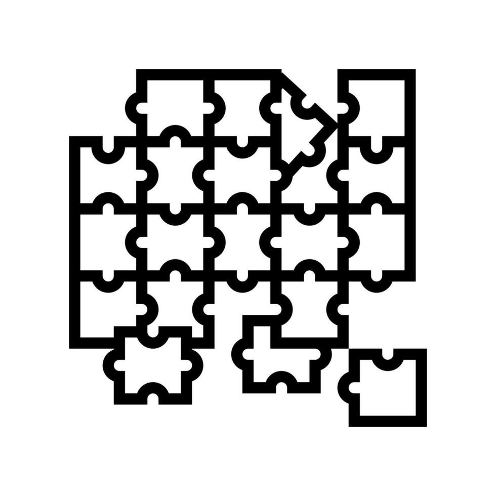 puzzle Jeu planche table ligne icône vecteur illustration