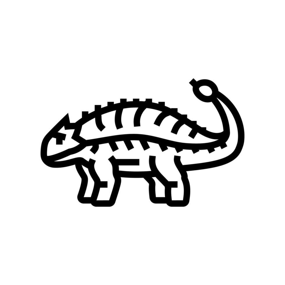 ankylosaurus dinosaure animal ligne icône vecteur illustration