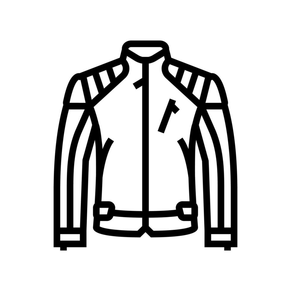 cuir veste branché rétro ligne icône vecteur illustration