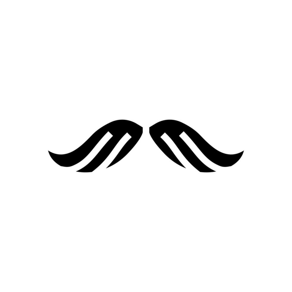moustache branché rétro glyphe icône vecteur illustration