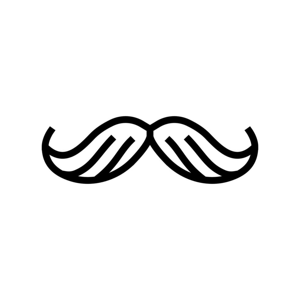 moustache branché rétro ligne icône vecteur illustration