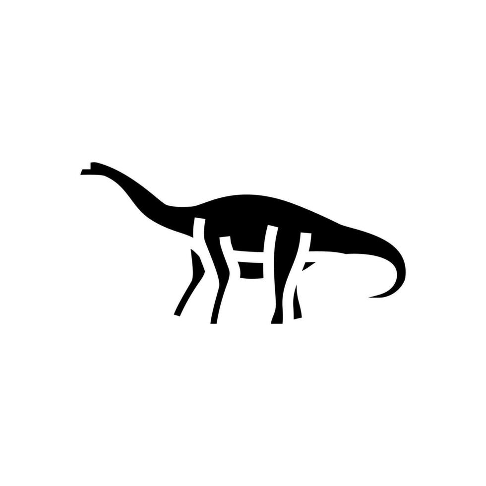brontosaure dinosaure animal glyphe icône vecteur illustration