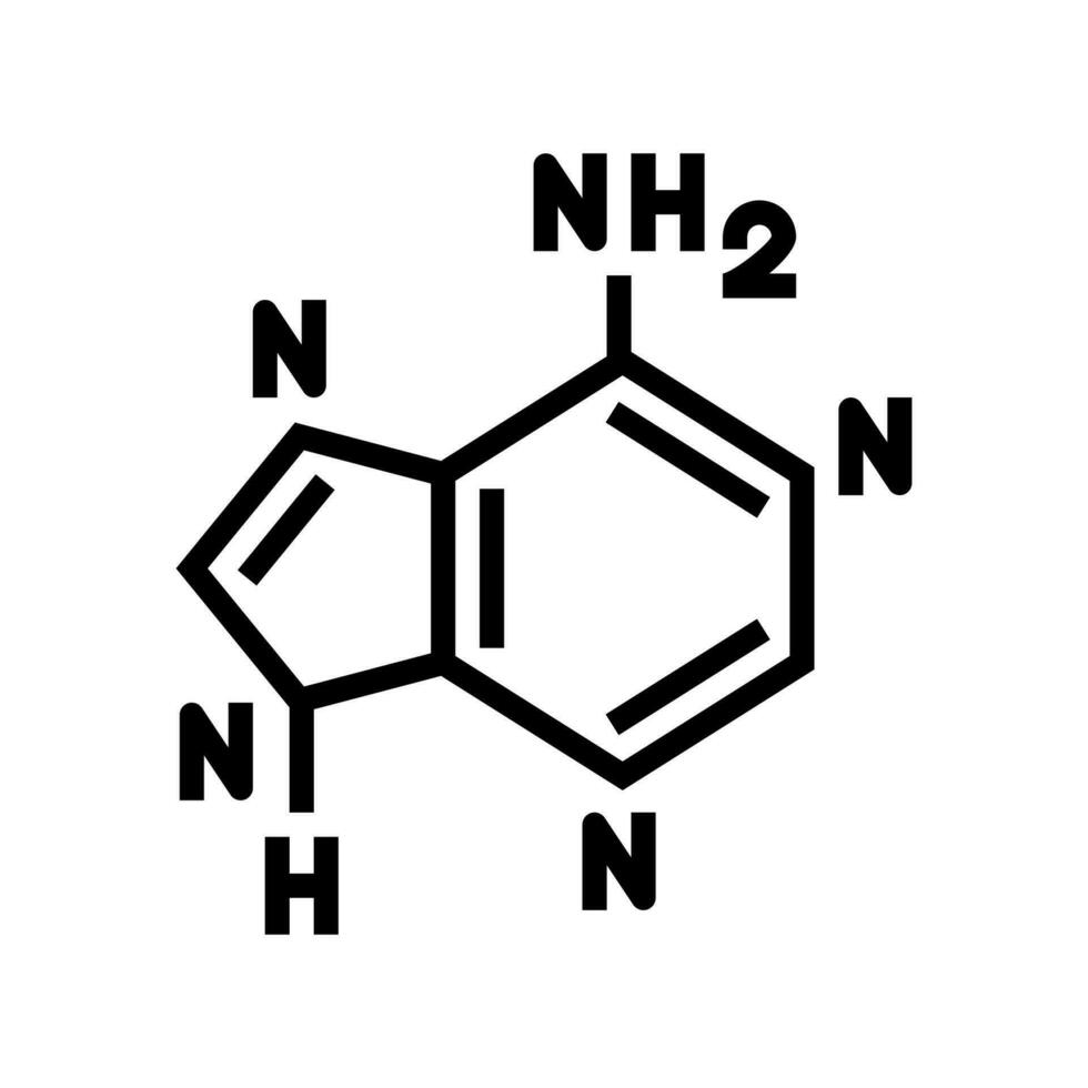 nucléique acide les bases biochimie ligne icône vecteur illustration