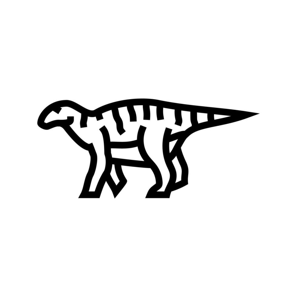 iguanodon dinosaure animal ligne icône vecteur illustration