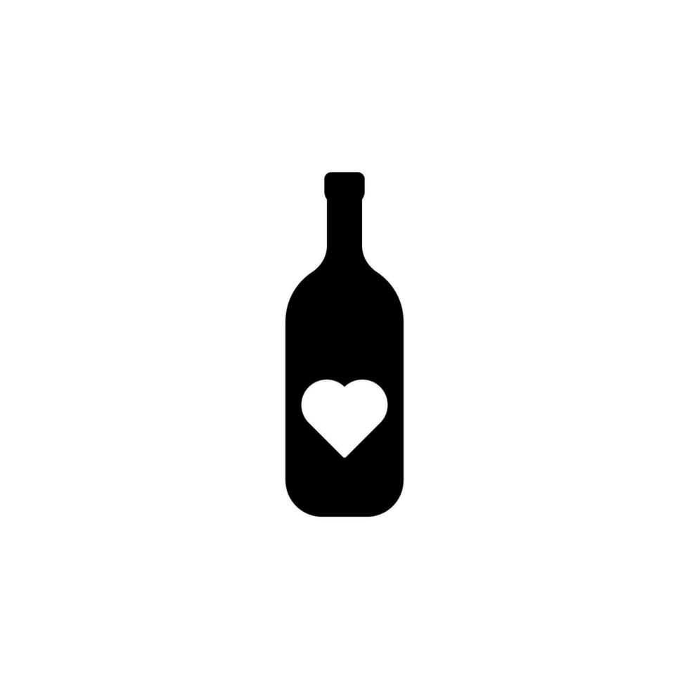 bouteille avec une cœur vecteur icône illustration