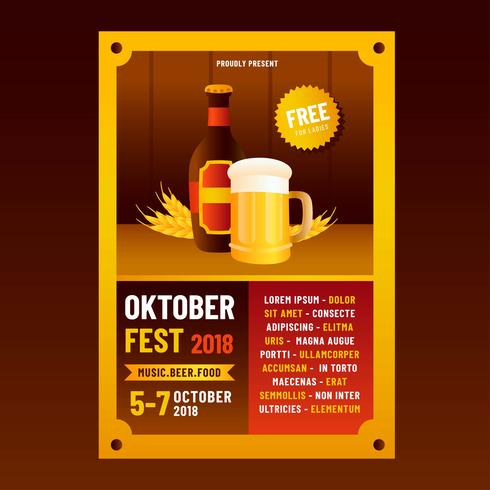 Modèle de Flyer de l'Oktoberfest vecteur