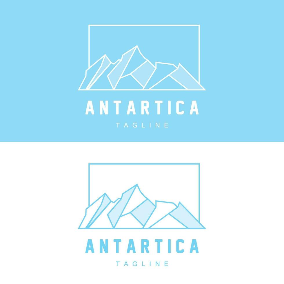 Montagne logo, antarctique iceberg logo conception, la nature paysage vecteur, produit marque illustration icône vecteur