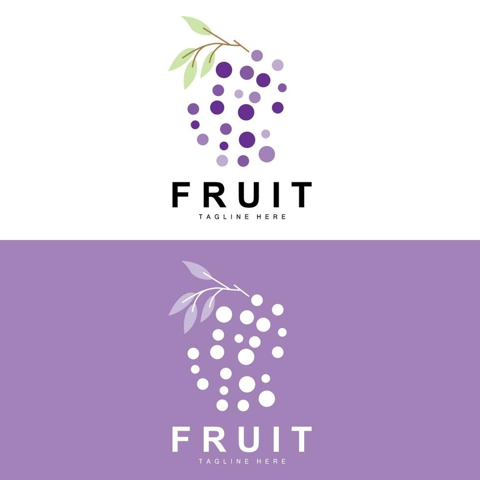 grain de raisin logo, ferme fruit vecteur, Frais violet fruit conception, grain de raisin produit icône, fruit magasin vecteur