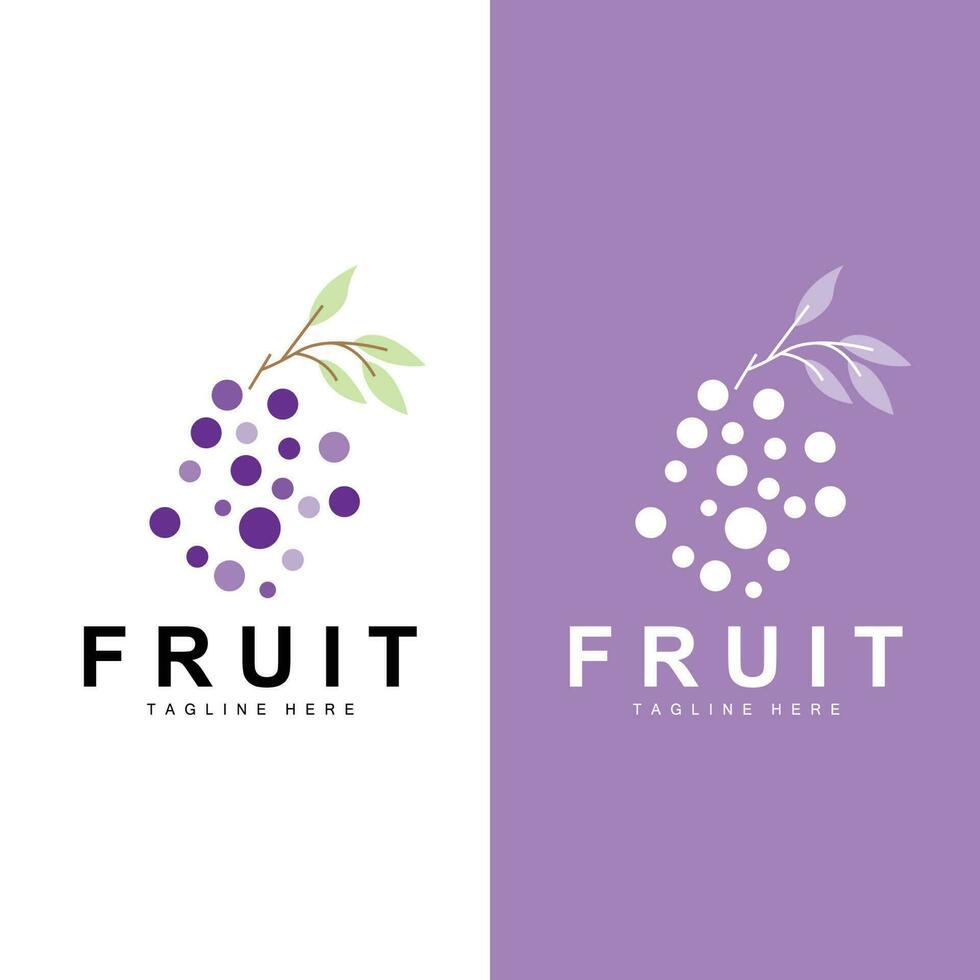 grain de raisin logo, ferme fruit vecteur, Frais violet fruit conception, grain de raisin produit icône, fruit magasin vecteur