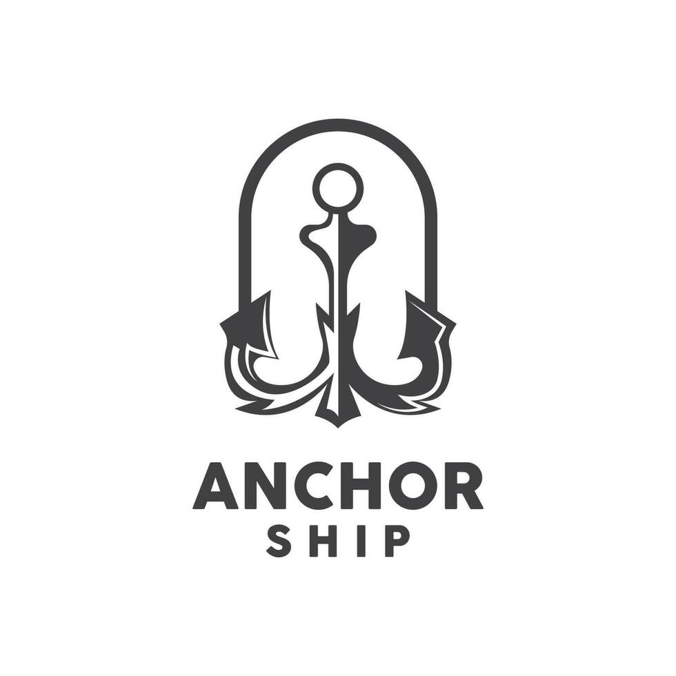 ancre logo, Facile élégant conception, nautique navire vecteur, icône symbole illustration vecteur