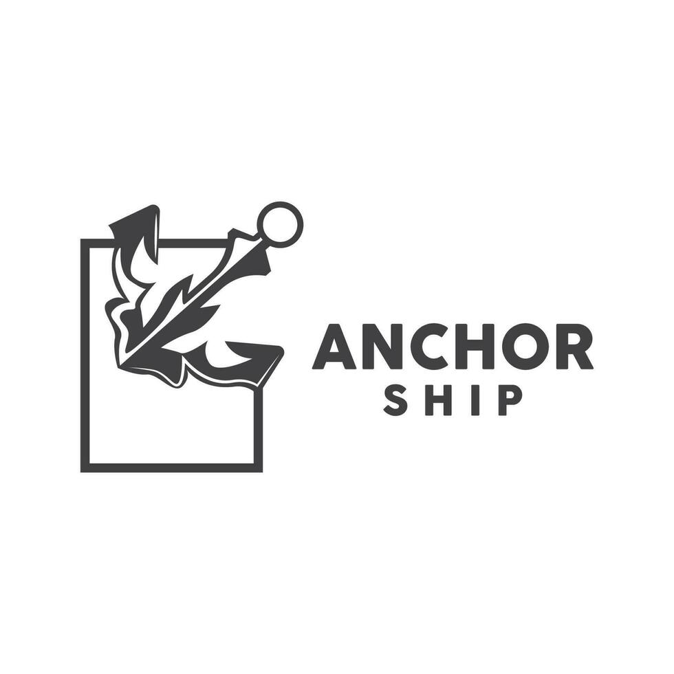 ancre logo, Facile élégant conception, nautique navire vecteur, icône symbole illustration vecteur