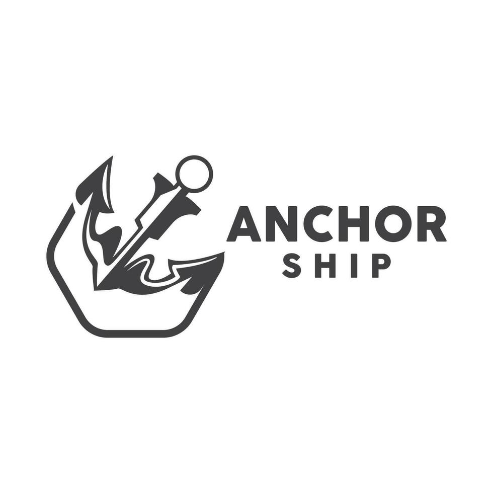 ancre logo, Facile élégant conception, nautique navire vecteur, icône symbole illustration vecteur