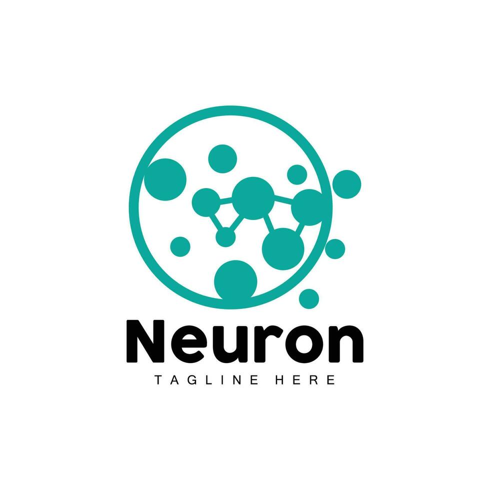 conception de logo de neurone vecteur illustration de cellule nerveuse adn moléculaire marque de santé