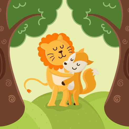 Animaux Best Friends Ever Vector Illustration