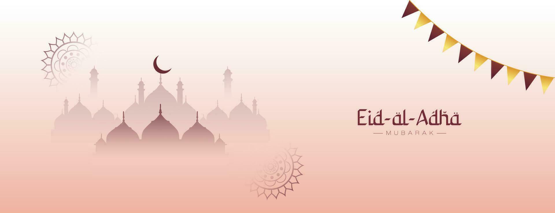 eid Al adha mubarak Bakrid Festival avec mosquée bannière conception vecteur