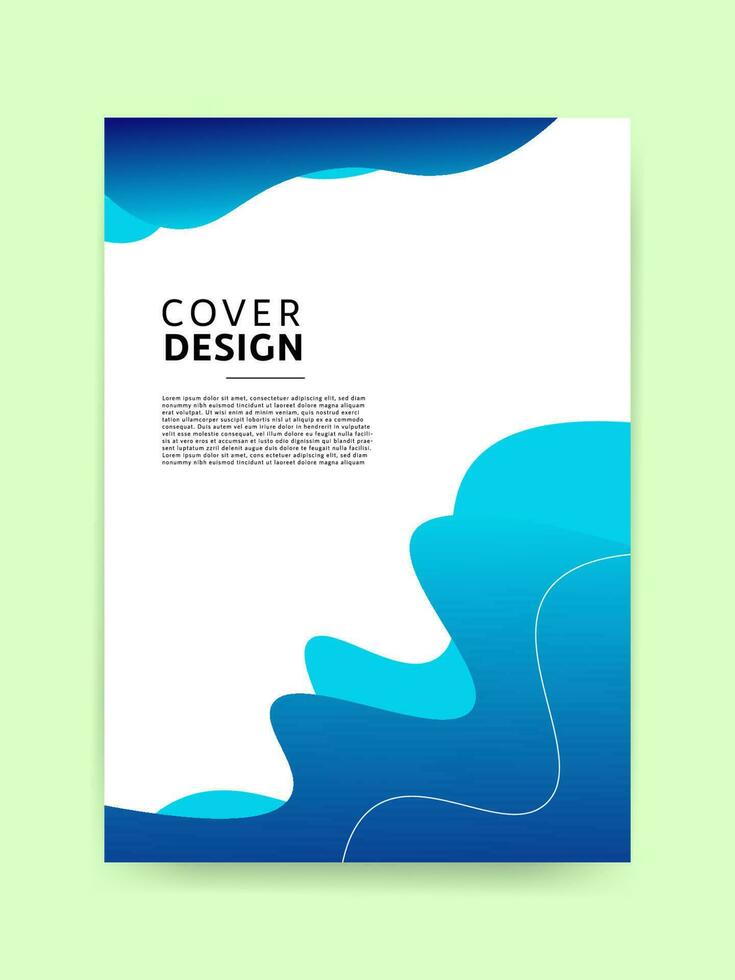 bleu courbe livre couverture modèle. adaptable pour brochure vecteur