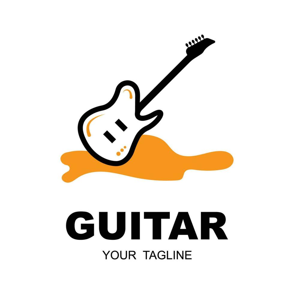 la musique et bande classique logo, guitare, la musique club ancien logo vecteur