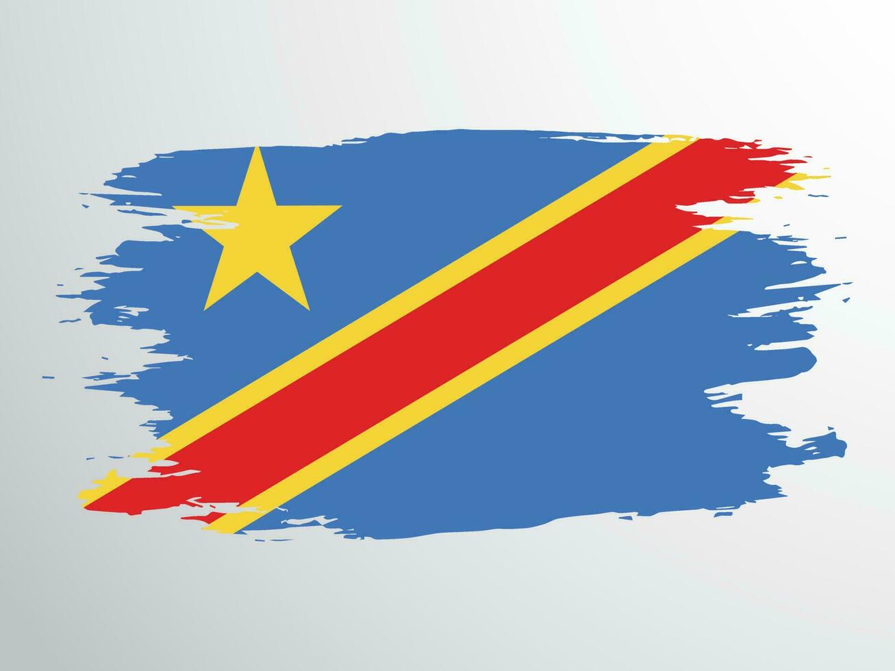 vecteur drapeau de le démocratique république de le Congo tiré avec une brosse